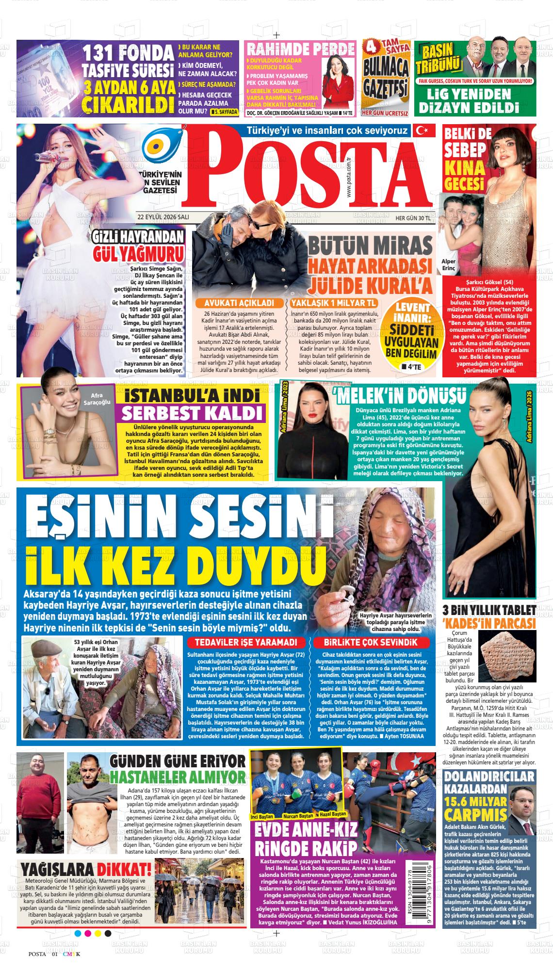POSTA manşet