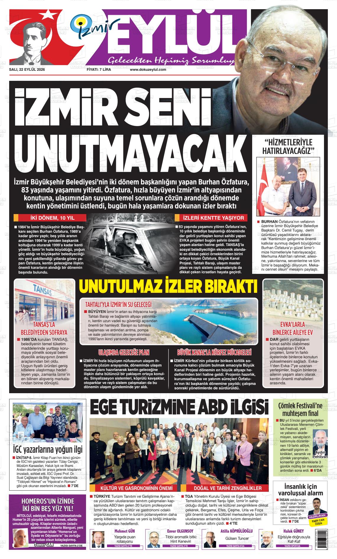 9 EYLÜL manşet
